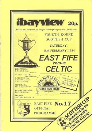 The Bayview: East Fife v. Celtic, Fourth Round Scottish Cup Saturday 18th February 1984.