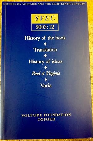 History of the Book SVEC 2003:12