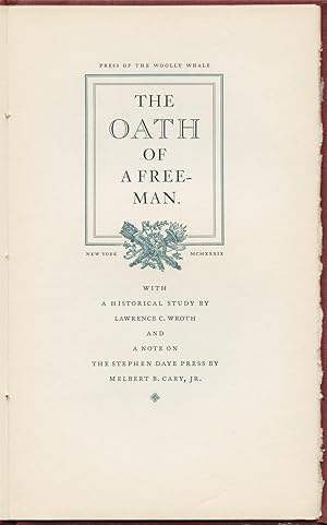 Imagen del vendedor de The Oath of a Free-Man. a la venta por CARTORAMA