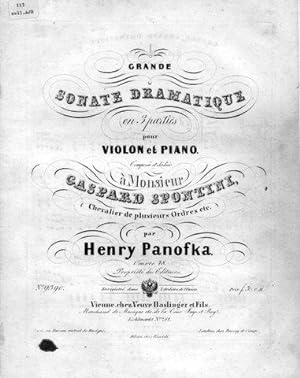 Grande sonate dramatique (en 3 parties) pour violon et piano. Composée et dédiée à monsieur Garsp...
