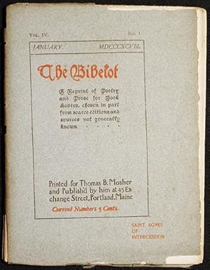 Immagine del venditore per The Bibelot: A Reprint of Poetry and Prose for Book Lovers, chosen in part from scarce editions and sources not generally known -- January 1898 Vol. IV, No. 1 [Saint Agnes of Intercession] venduto da Classic Books and Ephemera, IOBA