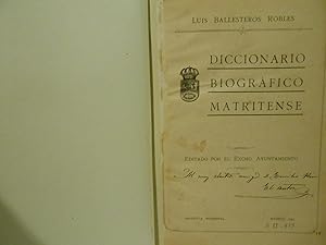 Imagen del vendedor de Diccionario Biogrfico Matritense. a la venta por Llibreria Antiquria Casals