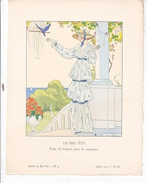 Le Bel été Robe de lingerie pour la campagne. Illustration De La Gazette Du Bon Ton