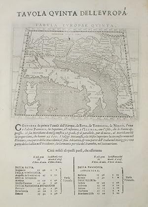 Bild des Verkufers fr Tabula Europae Quinta (Italy with neighbouring countries) zum Verkauf von Antiquariat Reinhold Berg eK Inh. R.Berg