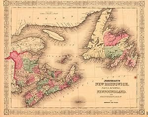 Bild des Verkufers fr Johnson s New Brunswick, Nova Scotia, Newfoundland and Prince Edward P. by Johnson and Ward. zum Verkauf von Antiquariat Reinhold Berg eK Inh. R.Berg