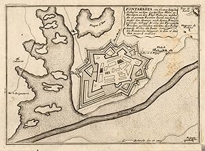 Bild des Verkufers fr Fontarabia ein fester Spanischen Seehafen an dem Oceaischen Meer, in Biscayen an den Fluss Bidasoa, welcher die so genannte Fasanen Insul machet, So weder den Spanier noch denen Frazosen gehret, worauf Ao 1659, der Pyrenaische Frieden geschlossen worden; dise Festug wurde Ao 1739 an Lunio von den Frantzosen belagert, u. den 16 dito mit accord erobert. zum Verkauf von Antiquariat Reinhold Berg eK Inh. R.Berg