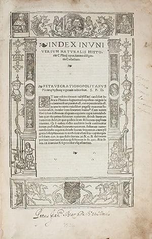 Bild des Verkufers fr Opus divinum, cui titulus naturalis historiae, multoquam antehac unquam prodiit in lucem castigatius, una cum annotationibus Hermanolai barbari. zum Verkauf von Antiquariat INLIBRIS Gilhofer Nfg. GmbH