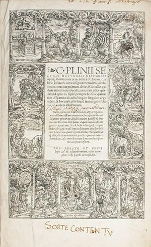 Bild des Verkufers fr Naturalis historiae opus. zum Verkauf von Antiquariat INLIBRIS Gilhofer Nfg. GmbH