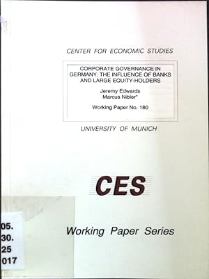 Bild des Verkufers fr Corporate Governance in Germany: the Influence of Banks and Large Equity-Holders; CES Working Paper Series No. 180; zum Verkauf von books4less (Versandantiquariat Petra Gros GmbH & Co. KG)