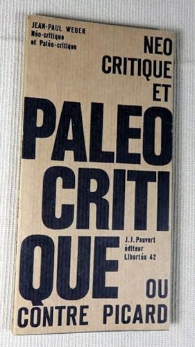 Image du vendeur pour No-critique et palo-critique ou contre Picard. mis en vente par Latulu