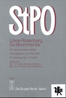 Bild des Verkufers fr Die Strafprozeordnung : Grokommentar. Lwe-Rosenberg [Mehrteiliges Werk] zum Verkauf von Kirjat Literatur- & Dienstleistungsgesellschaft mbH