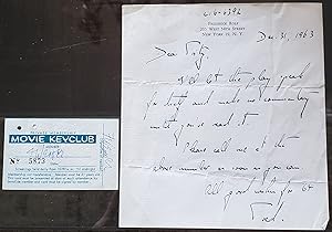 Bild des Verkufers fr Movie Keyclub / A Hand-Written Letter (2. SIGNED. Items) zum Verkauf von DR Fine Arts