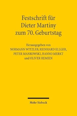 Bild des Verkufers fr Festschrift fr Dieter Martiny zum 70. Geburtstag zum Verkauf von AHA-BUCH