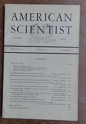 Seller image for American Scientist: Summer Issue, June 1959 - Volume 47, Number 2 for sale by Faith In Print