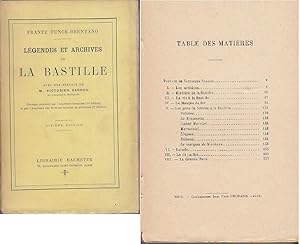 Seller image for Legendes et Archives de LA BASTILLE Epuise VICTORIEN SARDOU PARIS for sale by CARIOU1