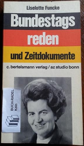 Bild des Verkufers fr Bundestagsreden und Zeitdokumente.' zum Verkauf von buch-radel
