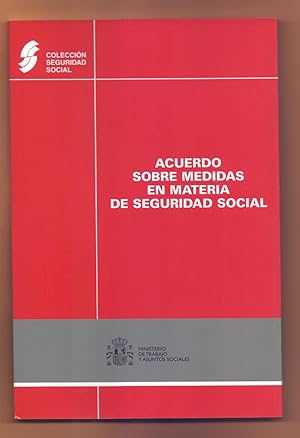Bild des Verkufers fr ACUERDO SOBRE MEDIDAS EN MATERIA DE SEGURIDAD SOCIAL zum Verkauf von Libreria 7 Soles
