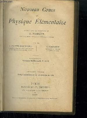 Seller image for NOUVEAU COURS DE PHYSIQUE ELEMENTAIRE for sale by Le-Livre