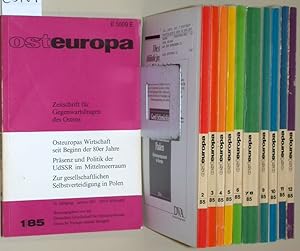 Imagen del vendedor de osteuropa. Zeitschrift fr Gegenwartsfragen des Ostens. Herausgegeben von der Deutschen Gesellschaft fr Osteuropakunde. 35. Jahrgang 1/84 bis 12/85. a la venta por Versandantiquariat Kerstin Daras