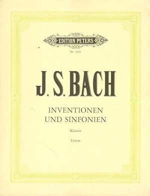 Bild des Verkufers fr 15 zweistimmige und 15 dreistimmige Sinfonien fr Klavier zu zwei Hnden. zum Verkauf von Versandantiquariat Boller