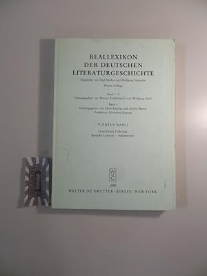 Imagen del vendedor de Reallexikon der deutschen Literaturgeschichte - Vierte Band : Erste/ Zweite Lieferung : Slavische Literatur - Stabreimvers. a la venta por Druckwaren Antiquariat