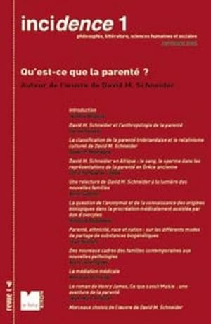 incidence n.1 ; qu'est-ce que la parenté?