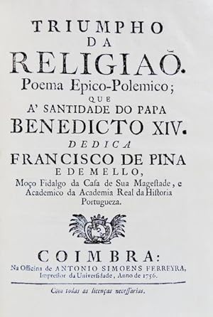 Immagine del venditore per TRIUMPHO DA RELIGIA. venduto da Livraria Castro e Silva