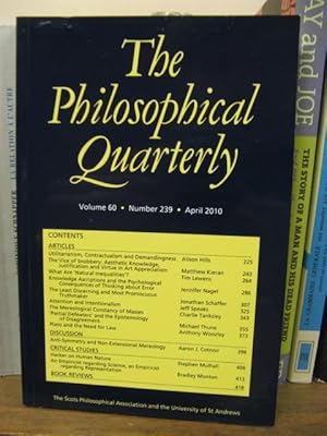 Bild des Verkufers fr Philosophical Quarterly, Volume 60, Number 239, April 2010 zum Verkauf von PsychoBabel & Skoob Books