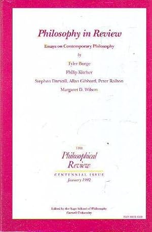 THE PHILOSOPHICAL REVIEW. ESSAYS ON CONTEMPORARY VOL. 101, Nº 1: PHILOSOPHY OF LANGUAGE AND MIND ...
