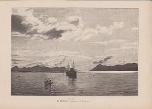 orig. Holzstich Im Moldefjord - Norwegen Zeichnung von C. Saltzmann