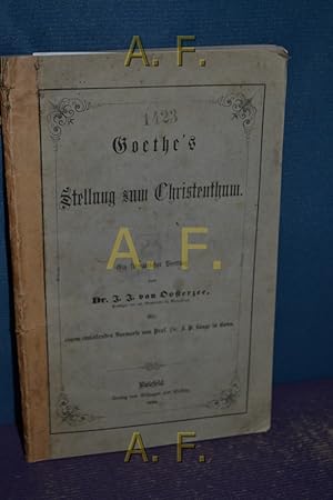 Bild des Verkufers fr Goethe's Stellung zum Christenthum. zum Verkauf von Antiquarische Fundgrube e.U.