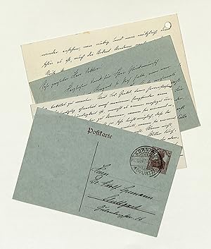 Seller image for 4 eigenh. Brief- und Postkarten mit U. for sale by Eberhard Kstler Autographen&Bcher oHG