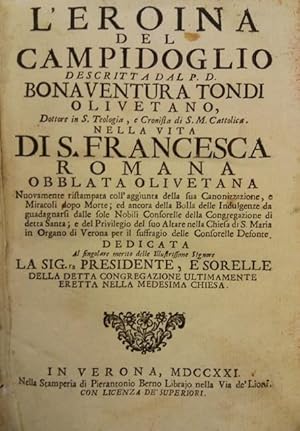 Seller image for L'eroina del Campidoglio descritta dal P.D. Bonaventura Tondi olivetano. for sale by Libreria La Fenice di Pietro Freggio