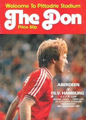 The Don Matchday Magazine. Aberdeen v S.V. Hamburg on Wednesday 25th November 1981.