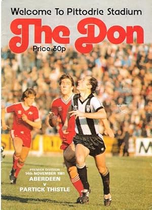 The Don Matchday Magazine. Aberdeen v. Partick Thistle, Premier Division 14th November 1981.