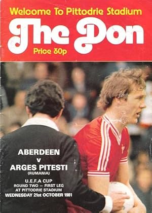 The Don Matchday Magazine. Aberdeen v. Arges Piteste (Rumania), UEFA Cup Round Two - First Leg on...