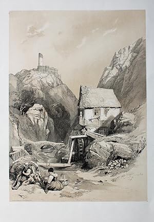 "In the Hunsruck near Berncastle" originale Lithographie über Tonplatte ca.40x29cm (Darstellung/i...