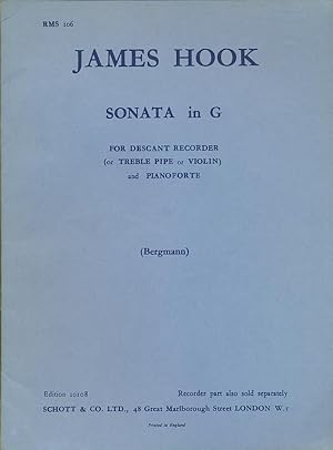 Seller image for Sonata in G for Descant Recorder and Pianoforte . Arr. and edited by Walter Bergmann. [Parts.] for sale by CorgiPack