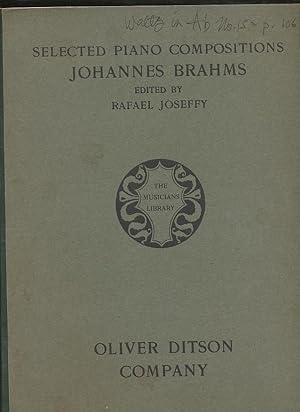 Immagine del venditore per Selected Piano Compositions Johannes Brahms venduto da CorgiPack