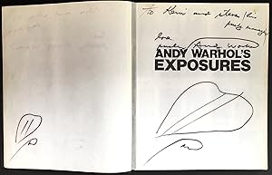"Andy Warhol's Exposures" - Signed THREE times by "Pushy Andy Warhol" with Two Heart Drawings