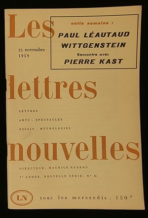 Seller image for LES LETTRES NOUVELLES. for sale by Librairie Franck LAUNAI