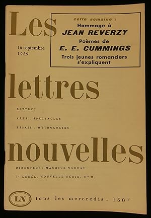 Seller image for LES LETTRES NOUVELLES. for sale by Librairie Franck LAUNAI