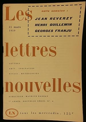 Seller image for LES LETTRES NOUVELLES . for sale by Librairie Franck LAUNAI