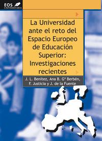 Seller image for La universidad ante el reto del espacio europeo de ed.superi for sale by Imosver