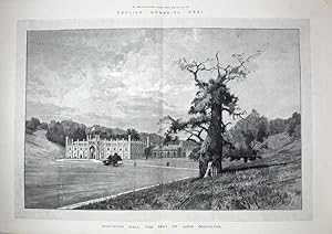A Large Original Antique Print from The Illustrated London News Illustrating Donington Hall in Le...