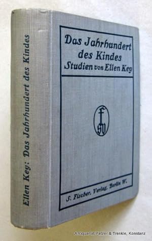 Bild des Verkufers fr Das Jahrhundert des Kindes. Studien. bertragen von Francis Maro. 15. Auflage (30. Tsd.). Berlin, S. Fischer, 1911. 399 S. Or.-Lwd. mit Kopfgoldschnitt. zum Verkauf von Jrgen Patzer