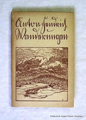 Bild des Verkufers fr Wanderungen. Konstanz, Reu & Itta, (1916). 70 S., 1 Bl. Illustr. Or.-Pp. (Hans Reger); etw. gebrunt. (Die Zeitbcher, 33). zum Verkauf von Jrgen Patzer