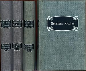 Immagine del venditore per Monsieur Nicolas. Das enthllte Menschenherz. Band 1: Monsieur Nicolas' erste Abenteuer. (Deutsch von Julius Nestler. Vorwort von Franz Blei). Band 2: Madame Parangon. (Frei bertragen von Arthur Schurig). Band 4: Pariser Liebschaften. Band 6: Sara. Mit einem Bildnis Rtifs nach Binet-Berthet aus dem Jahre 1785. (Frei bertragen von Arthur Schurig). venduto da Antiquariat Weinek