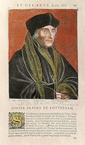 DIDIER ERASME DE ROTTERDAM. Head and shoulder portrait. From