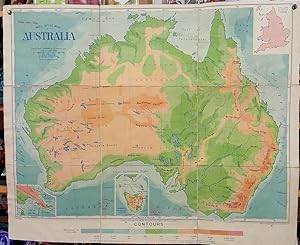 G.W. Bacon Wall Atlas of Australia - Physical